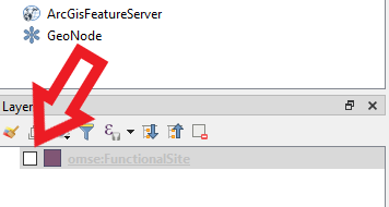 QGIS UI highlighting Layers checkbox