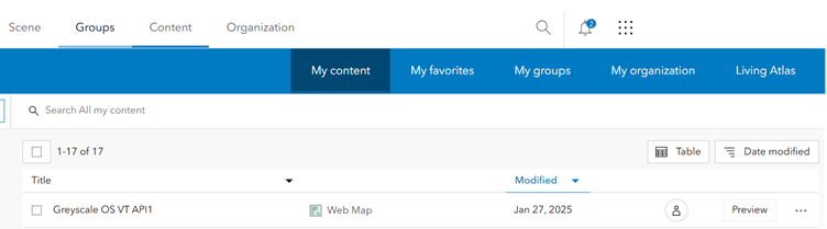 ESRI ArcGIS Online account with OS Vector Tile Web Map shared.