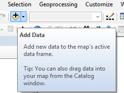 ArcMap UI showing Add Data button