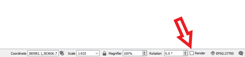 QGIS UI highlighting Render option