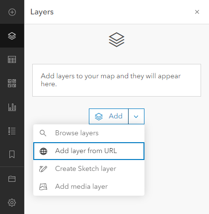 ArcGIS Online Layers dialog.
