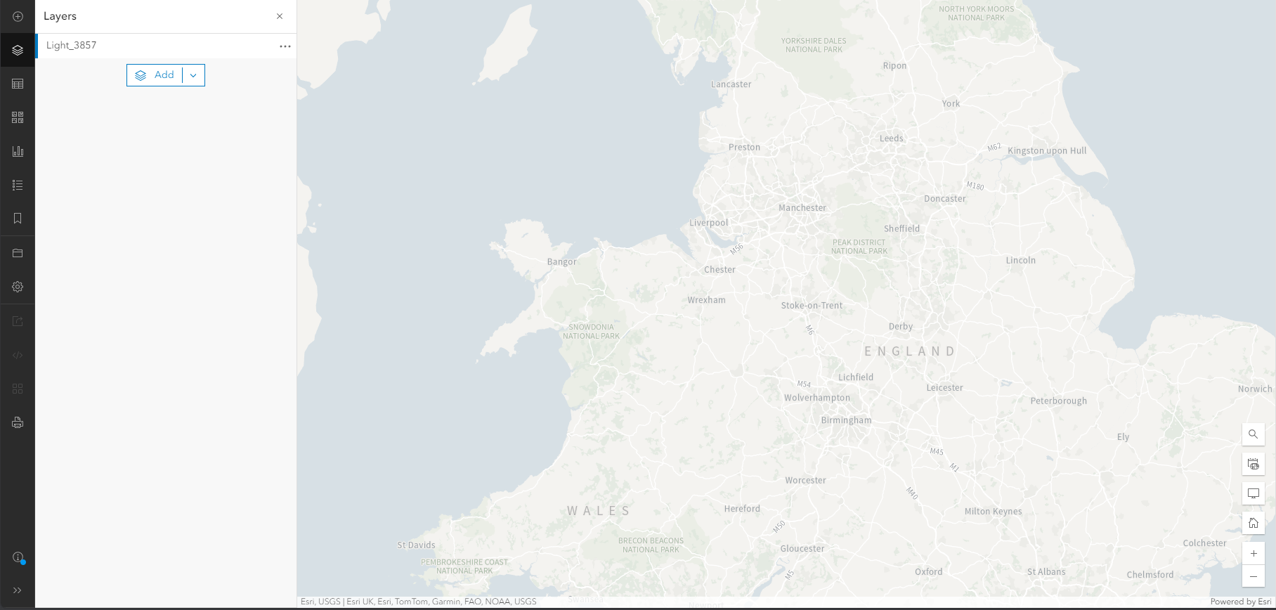 ArcGIS Online UI showing OS Maps API in the map area.