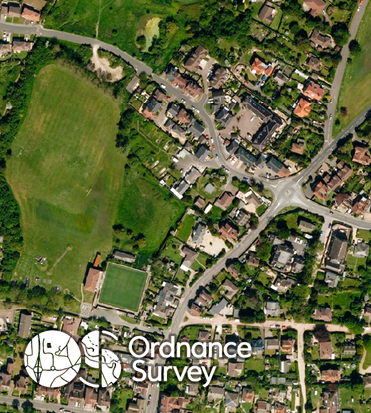 Example 3 of the OS white logo on top of a map