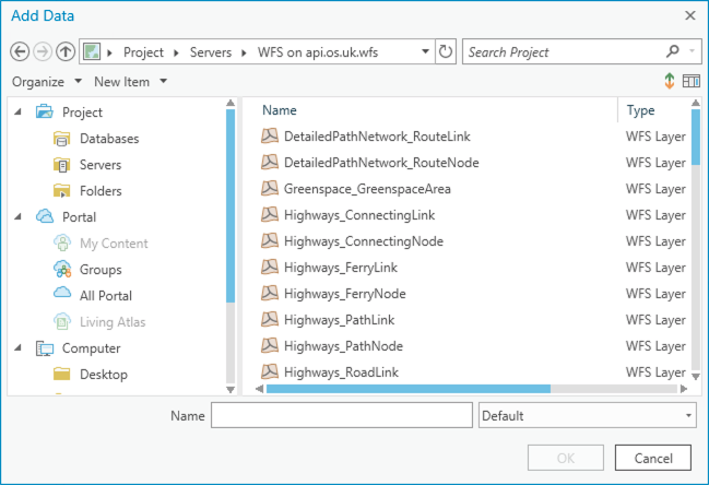 ArcGIS Pro Add Data dialog